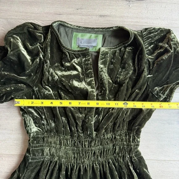 Anthropologie The Somerset Maxi Dress: Velvet Edition Dark Green - size XS - Picture 3 of 13